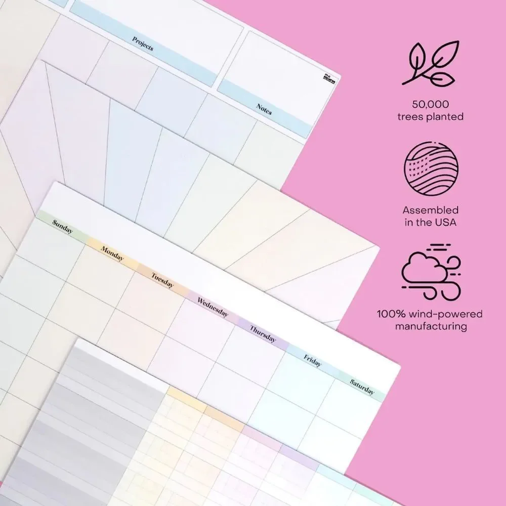 NWT MC SQUARES Reusable Wall Calendar 16x12 Whiteboard